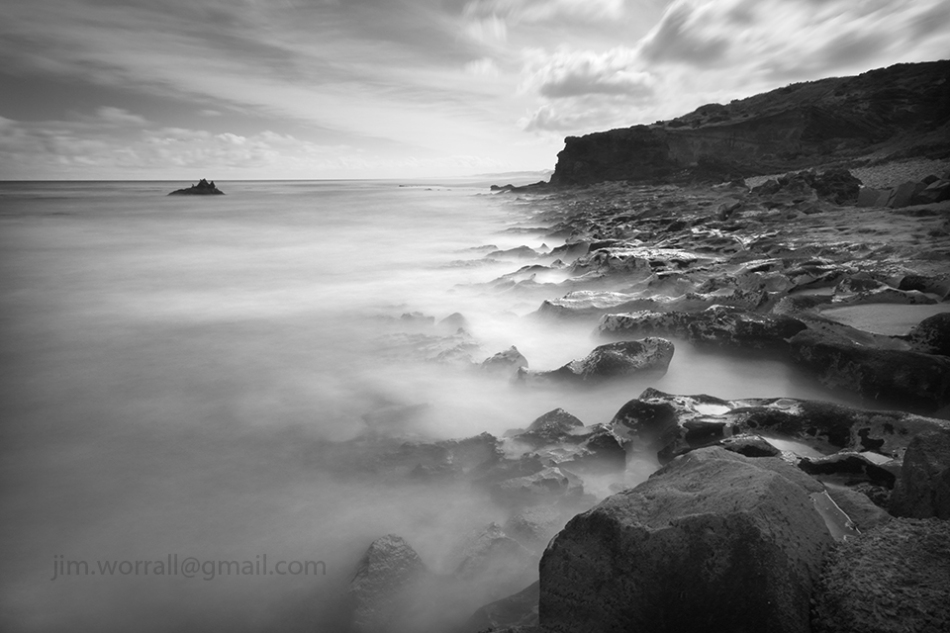 Jim Worrall, long exposure, seascape, black and white